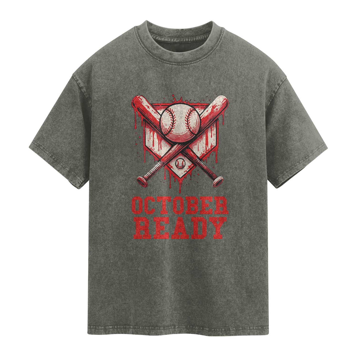 October Ready Washed Cotton T-Shirt Philadelphia Playoff Baseball Drip Graffiti