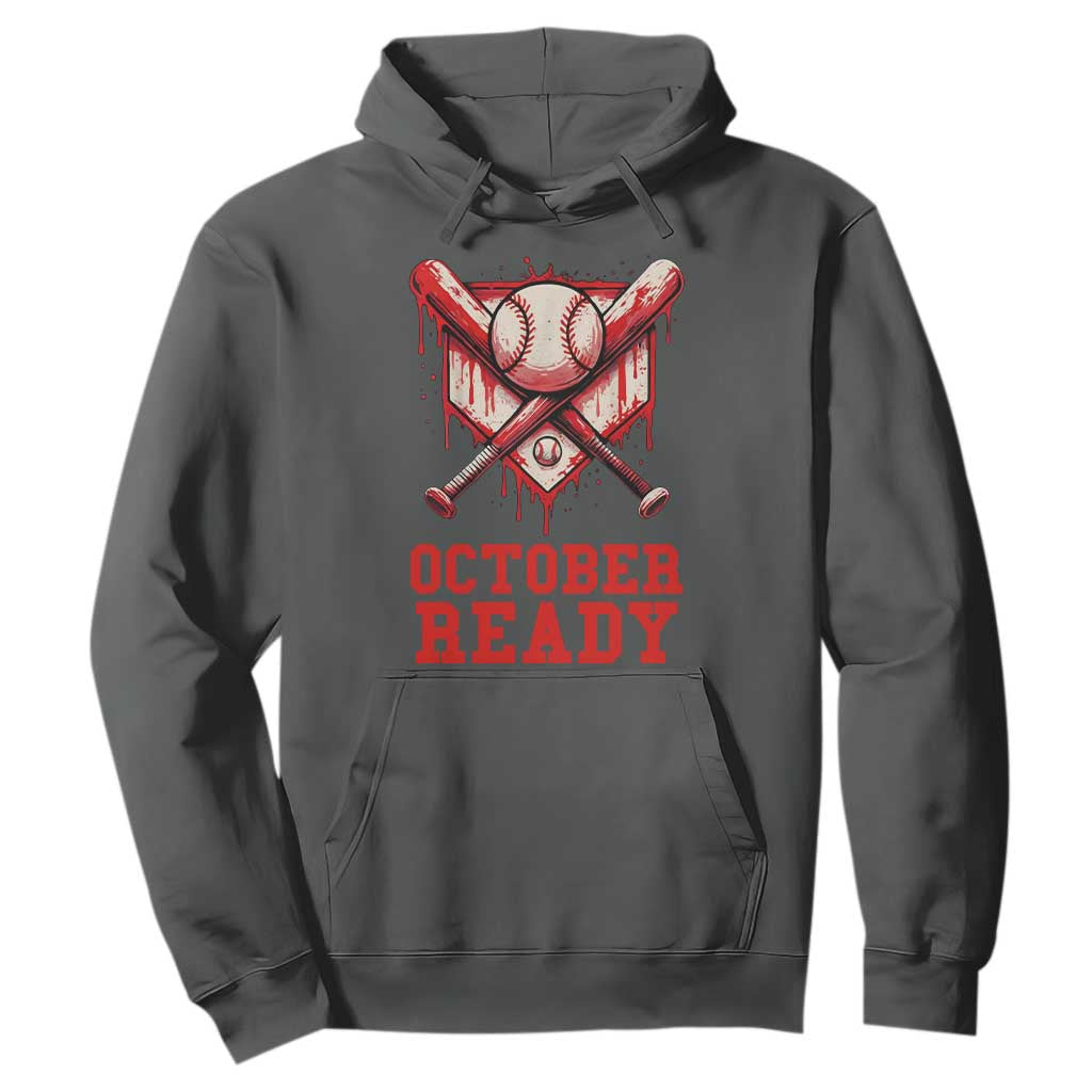 October Ready Hoodie Philadelphia Playoff Baseball Drip Graffiti TS10 Dark Heather Print Your Wear