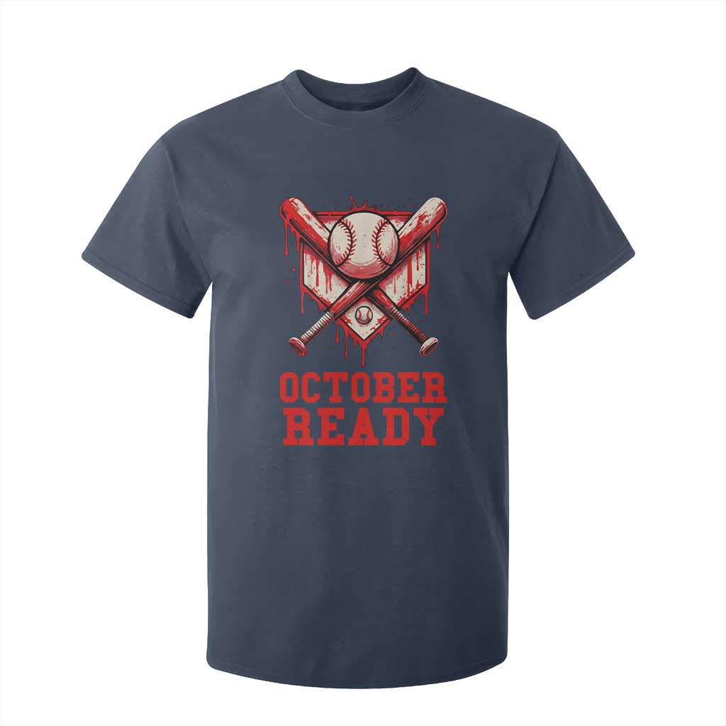 October Ready T Shirt For Kid Philadelphia Playoff Baseball Drip Graffiti TS10 Navy Print Your Wear
