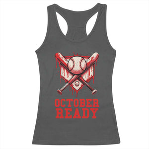 October Ready Racerback Tank Top Philadelphia Playoff Baseball Drip Graffiti TS10 Dark Heather Print Your Wear