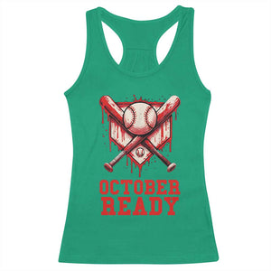 October Ready Racerback Tank Top Philadelphia Playoff Baseball Drip Graffiti TS10 Irish Green Print Your Wear