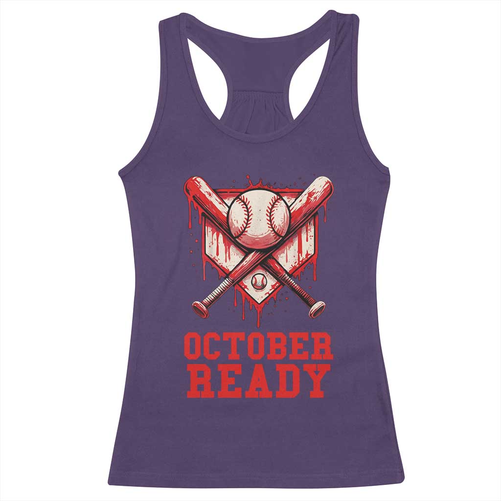 October Ready Racerback Tank Top Philadelphia Playoff Baseball Drip Graffiti TS10 Purple Print Your Wear