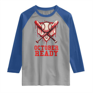 October Ready Raglan Shirt Philadelphia Playoff Baseball Drip Graffiti TS10 Sport Gray Royal Print Your Wear