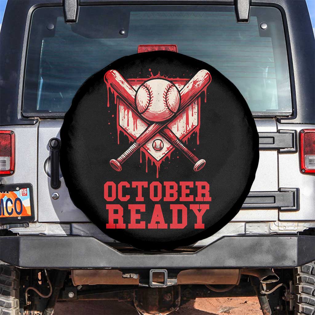 October Ready Spare Tire Cover Philadelphia Playoff Baseball Drip Graffiti TS10 No hole Black Print Your Wear