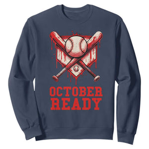October Ready Sweatshirt Philadelphia Playoff Baseball Drip Graffiti TS10 Navy Print Your Wear