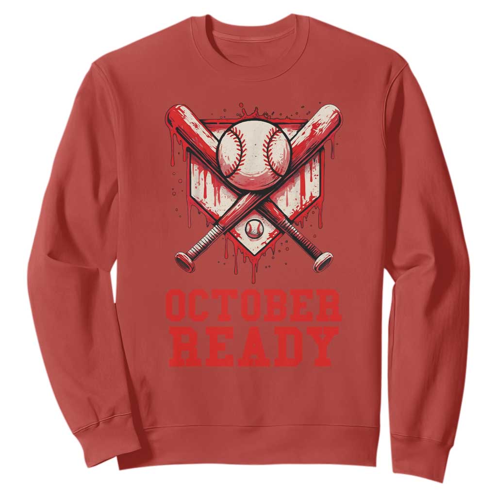 October Ready Sweatshirt Philadelphia Playoff Baseball Drip Graffiti TS10 Red Print Your Wear