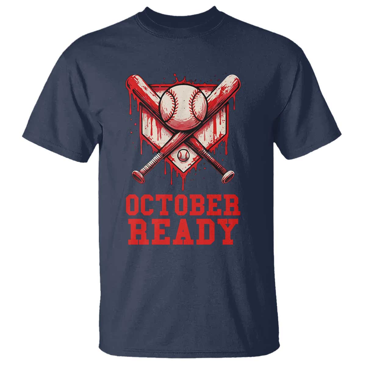October Ready T Shirt Philadelphia Playoff Baseball Drip Graffiti TS10 Navy Print Your Wear