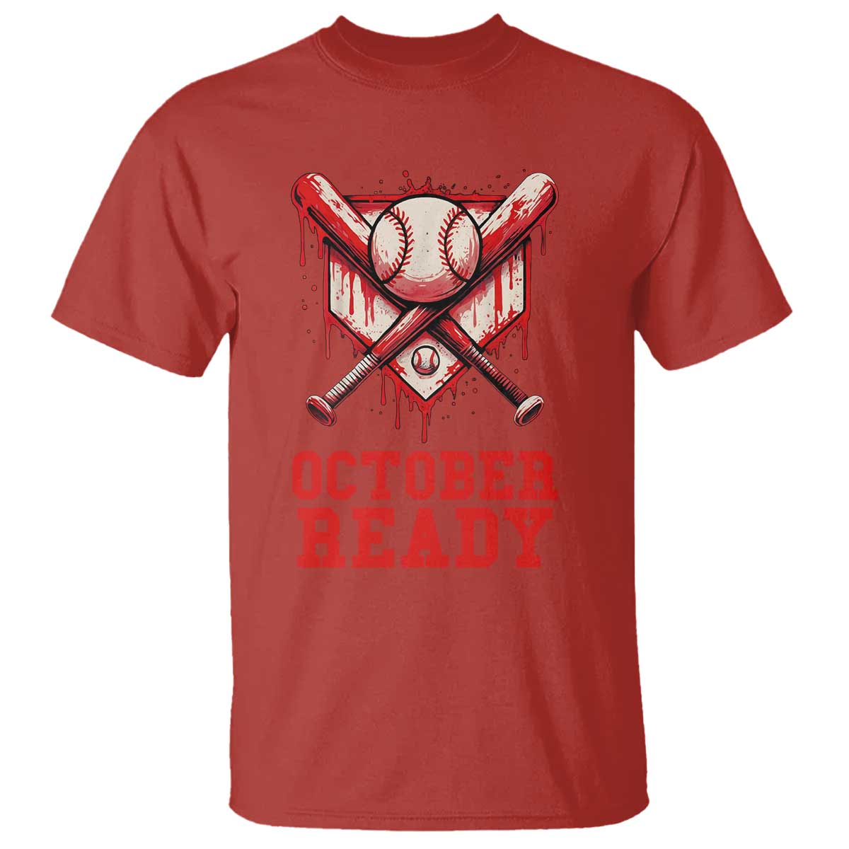 October Ready T Shirt Philadelphia Playoff Baseball Drip Graffiti TS10 Red Print Your Wear