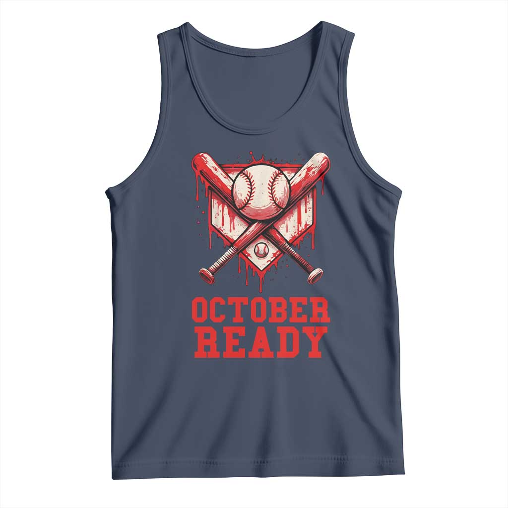 October Ready Tank Top Philadelphia Playoff Baseball Drip Graffiti TS10 Navy Print Your Wear