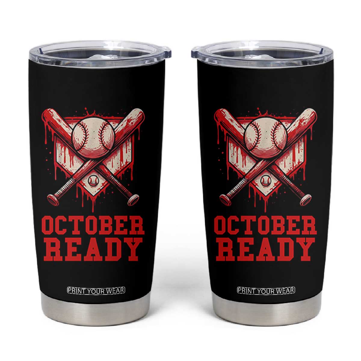 October Ready Tumbler Cup Philadelphia Playoff Baseball Drip Graffiti TS10 Black Print Your Wear