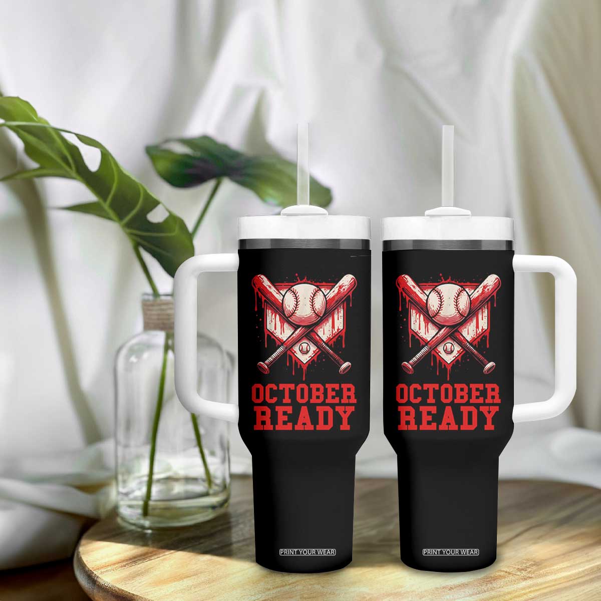 October Ready Tumbler With Handle Philadelphia Playoff Baseball Drip Graffiti TS10 Print Your Wear