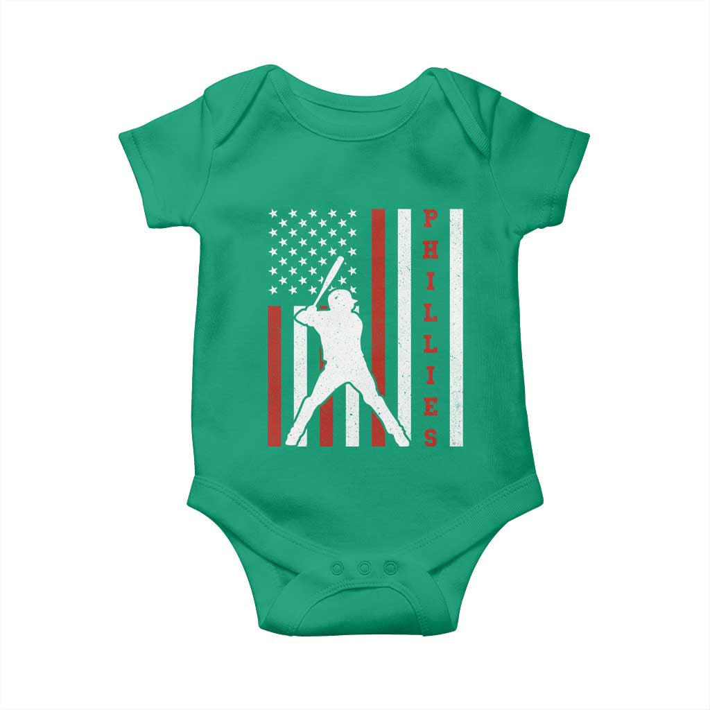 Philly Baseball Baby Onesie Cool Distressed Philadelphia Red October US Flag TS10 Irish Green Print Your Wear