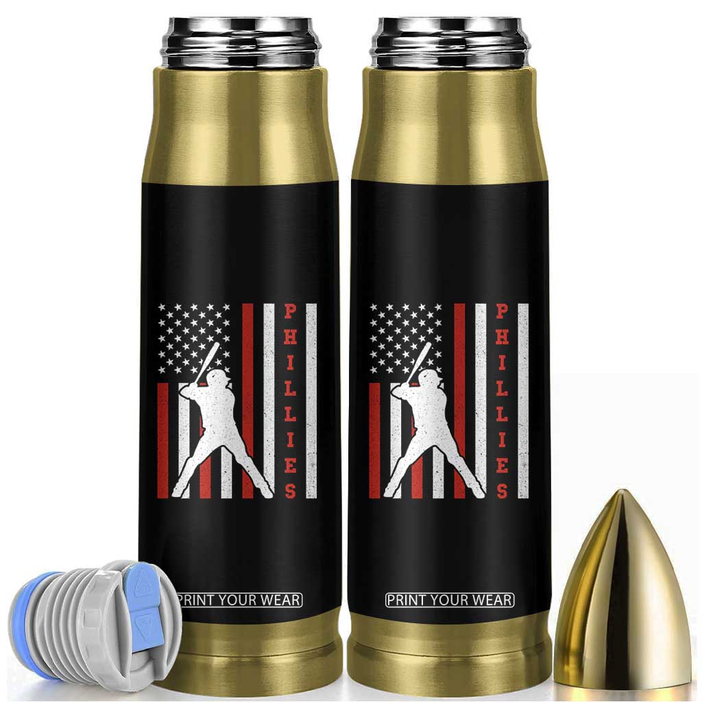 Phillies Baseball Bullet Tumbler Cool Distressed Philadelphia Red October US Flag TS10 Black Print Your Wear