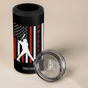 Phillies Baseball 4 in 1 Can Cooler Tumbler Cool Distressed Philadelphia Red October US Flag TS10 Print Your Wear