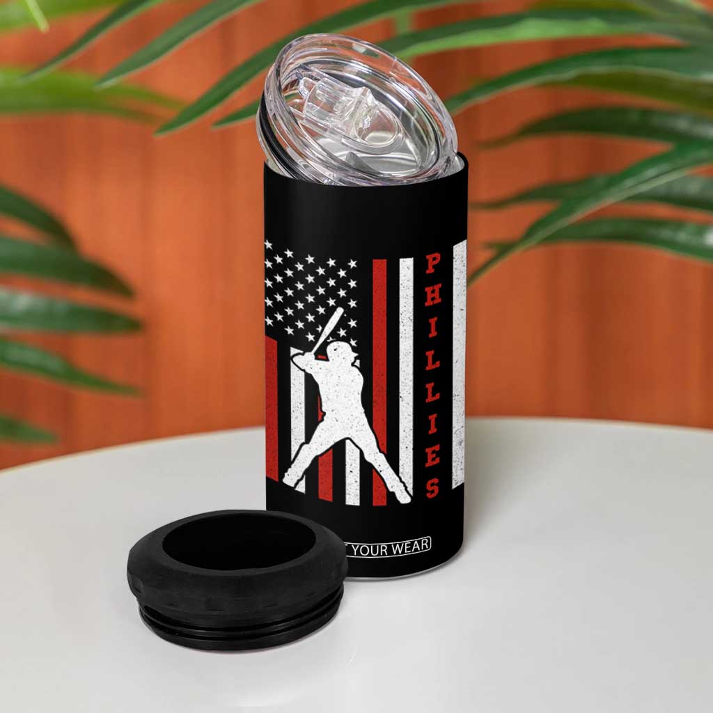 Philly Baseball 4 in 1 Can Cooler Tumbler Cool Distressed Philadelphia Red October US Flag TS10 Print Your Wear