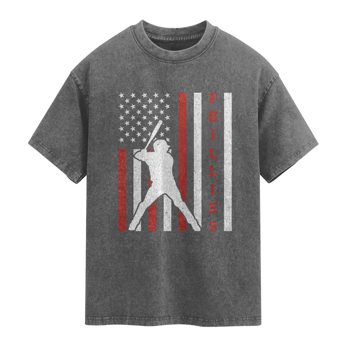 Philly Baseball Washed Cotton T-Shirt Cool Distressed Philadelphia Red October US Flag