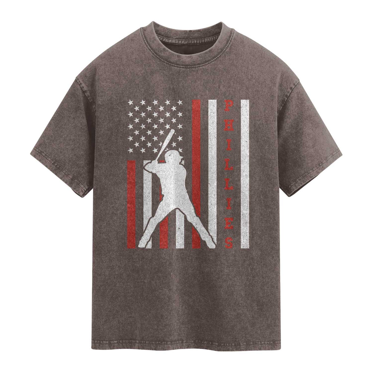 Philly Baseball Washed Cotton T-Shirt Cool Distressed Philadelphia Red October US Flag
