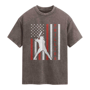 Philly Baseball Washed Cotton T-Shirt Cool Distressed Philadelphia Red October US Flag