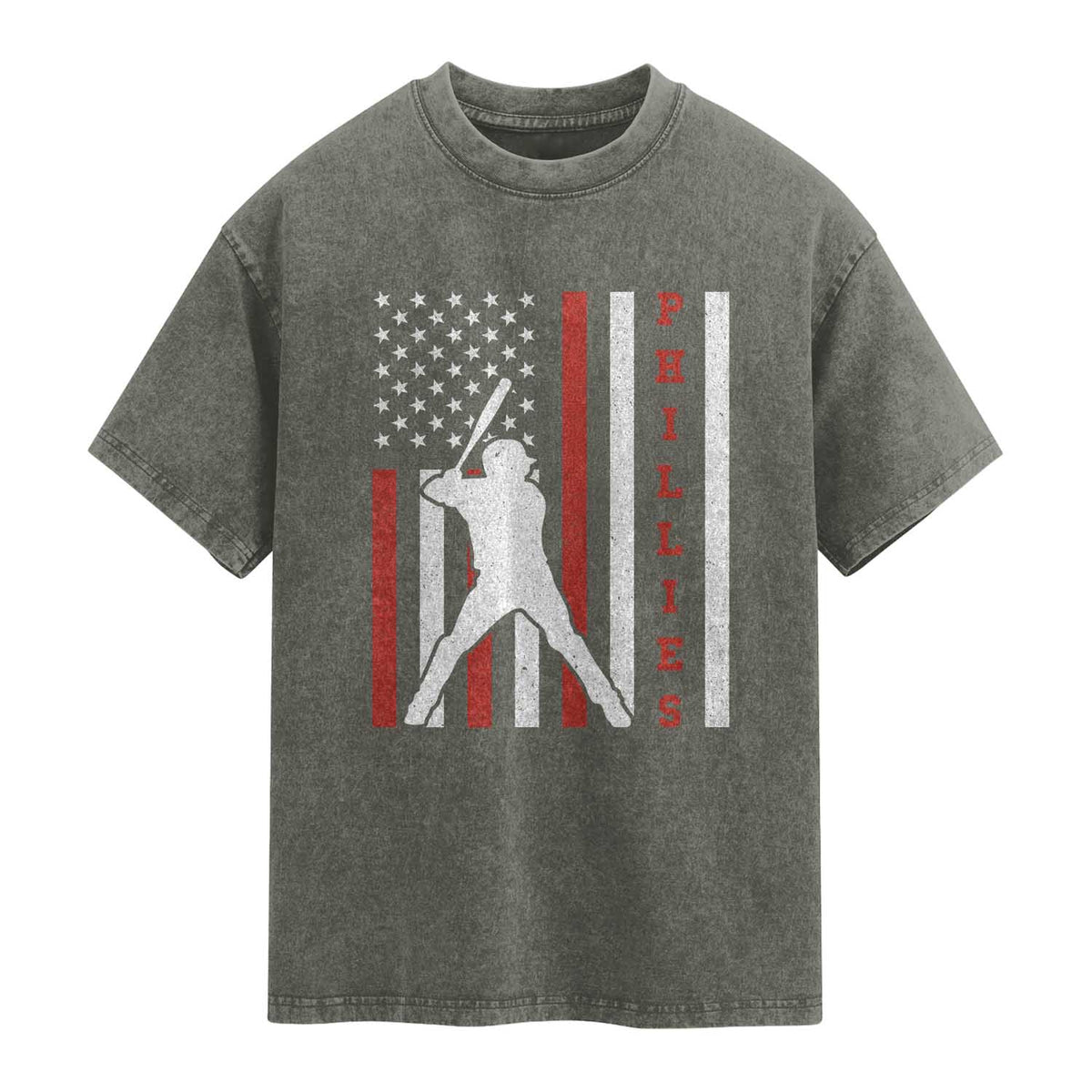Philly Baseball Washed Cotton T-Shirt Cool Distressed Philadelphia Red October US Flag