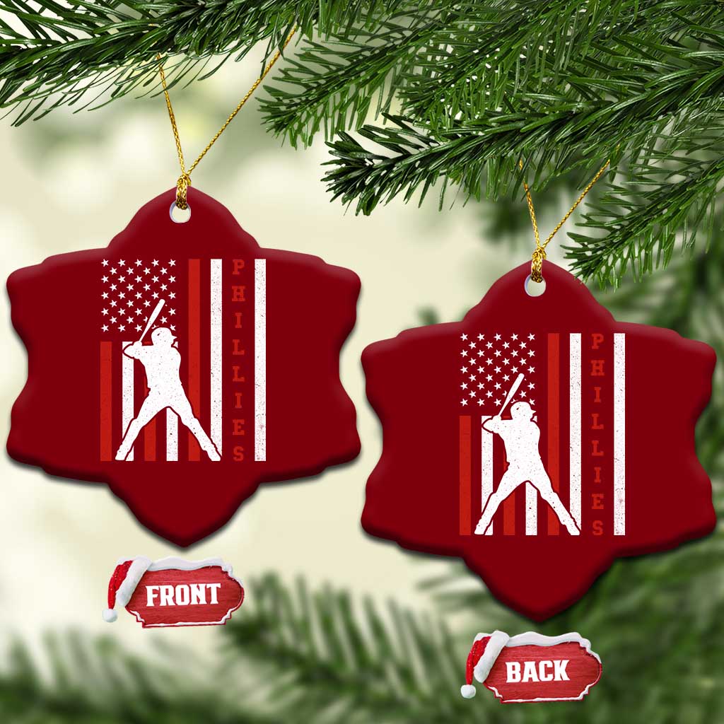 Phillies Baseball Ceramic Ornament Cool Distressed Philadelphia Red October US Flag TS10 Print Your Wear