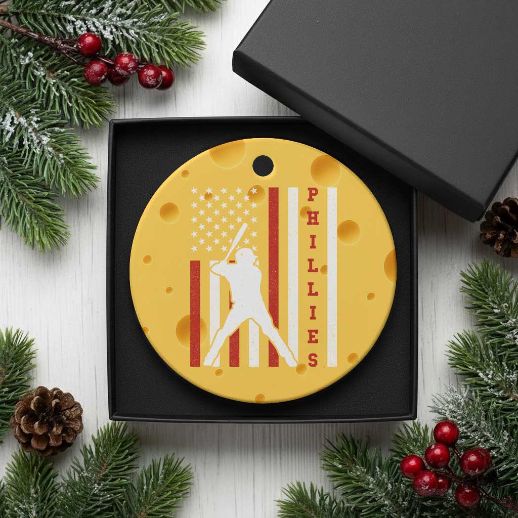 Phillies Baseball Ceramic Ornament Cool Distressed Philadelphia Red October US Flag TS10 1pc Yellow Cheese Print Your Wear