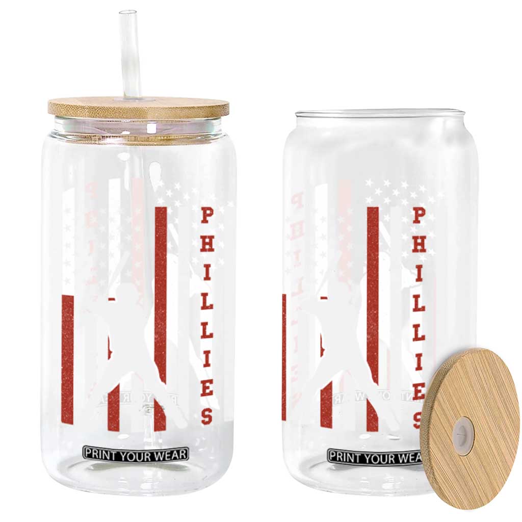Phillies Baseball Glass Can Cool Distressed Philadelphia Red October US Flag TS10 Print Your Wear