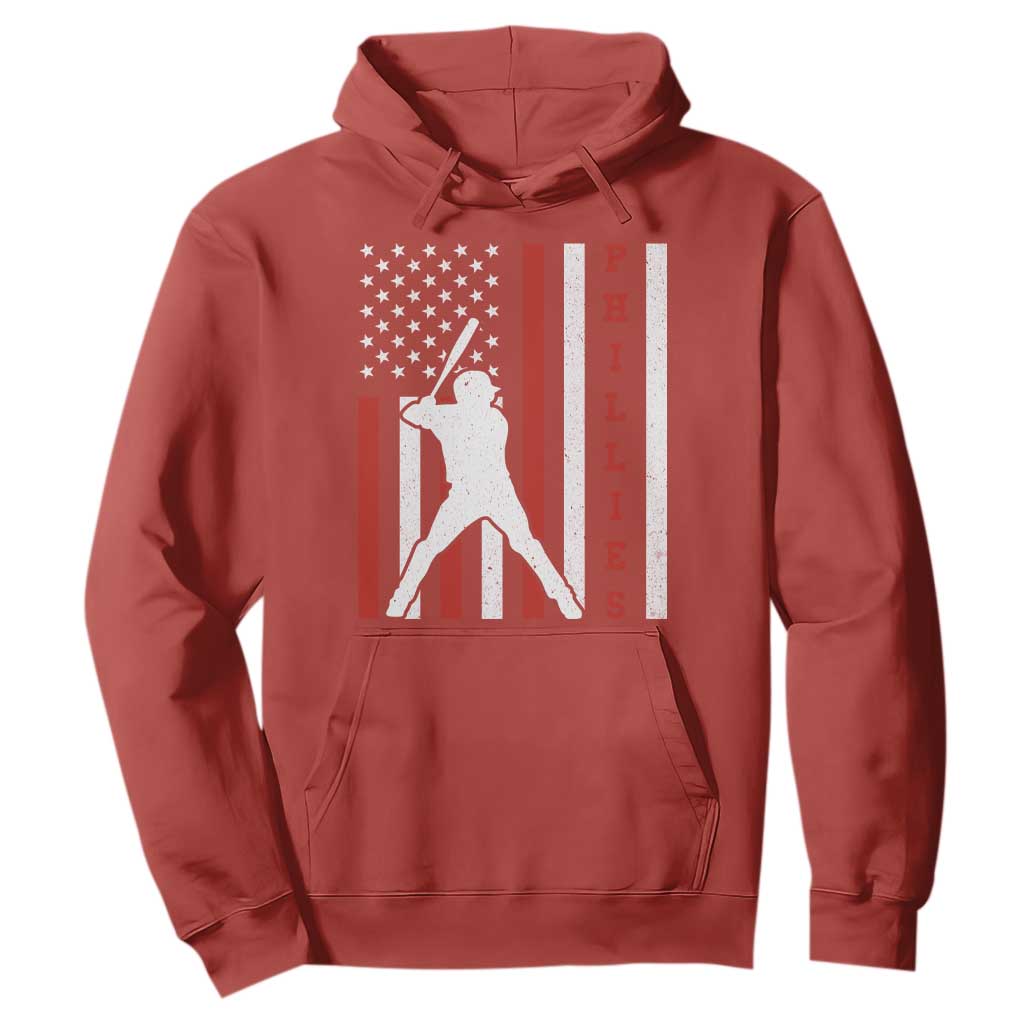 Philly Baseball Hoodie Cool Distressed Philadelphia Red October US Flag TS10 Red Print Your Wear