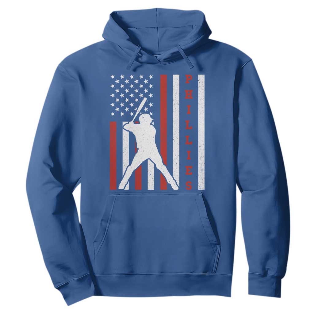 Philly Baseball Hoodie Cool Distressed Philadelphia Red October US Flag TS10 Royal Blue Print Your Wear