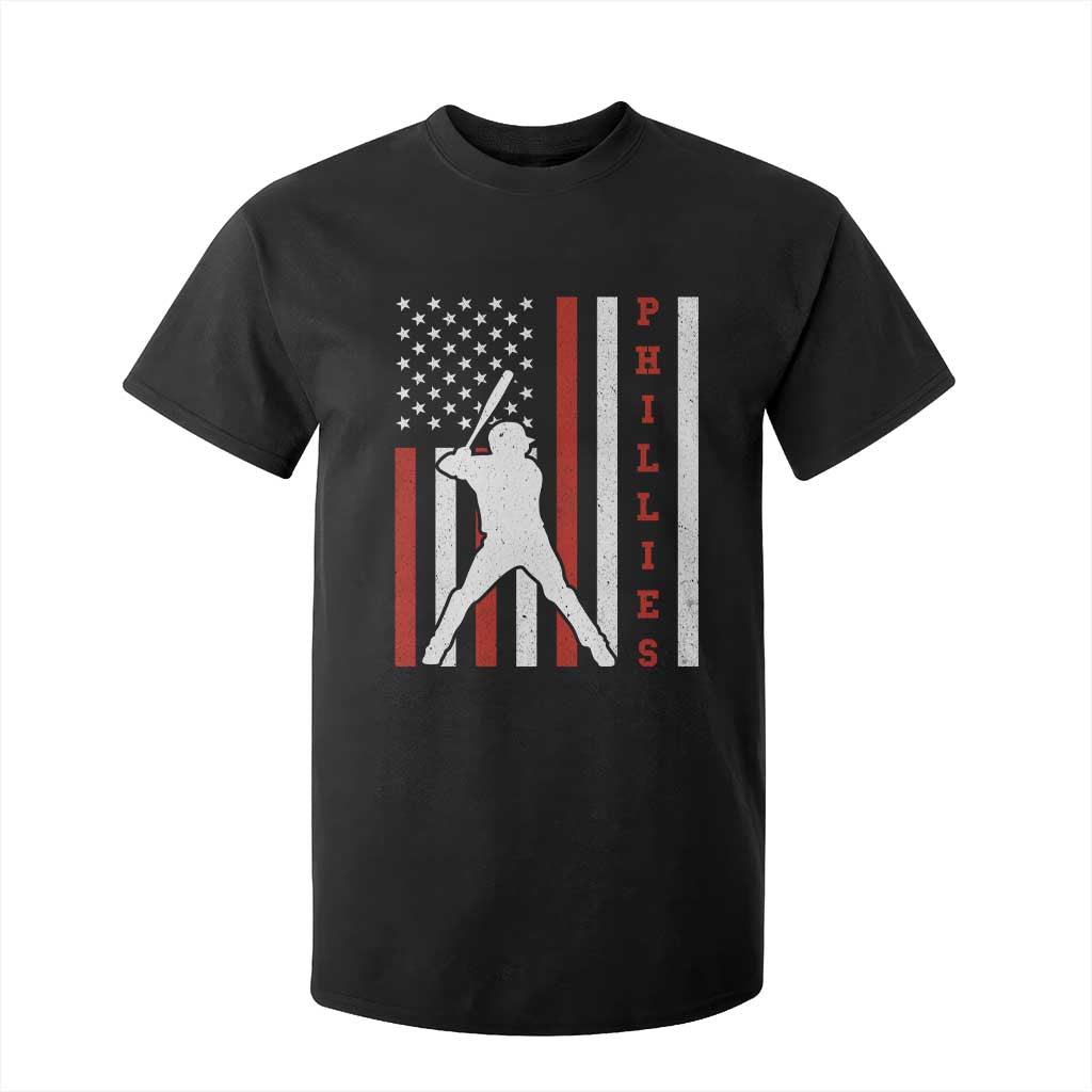 Phillies Baseball T Shirt For Kid Cool Distressed Philadelphia Red October US Flag TS10 Black Print Your Wear