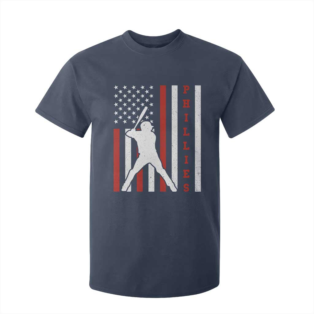 Philly Baseball T Shirt For Kid Cool Distressed Philadelphia Red October US Flag TS10 Navy Print Your Wear