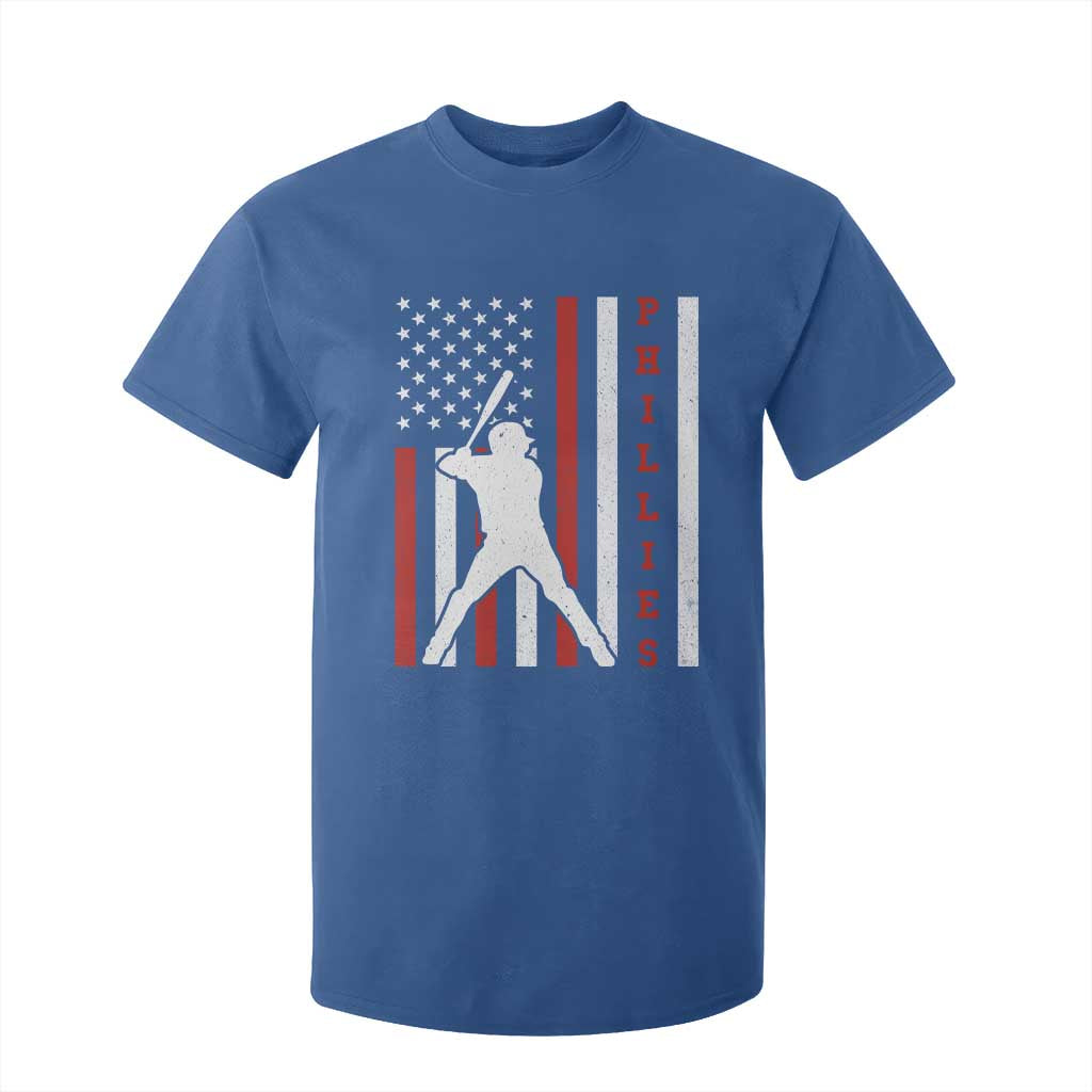 Philly Baseball T Shirt For Kid Cool Distressed Philadelphia Red October US Flag TS10 Royal Blue Print Your Wear