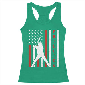 Phillies Baseball Racerback Tank Top Cool Distressed Philadelphia Red October US Flag TS10 Irish Green Print Your Wear