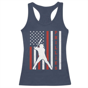 Phillies Baseball Racerback Tank Top Cool Distressed Philadelphia Red October US Flag TS10 Navy Print Your Wear