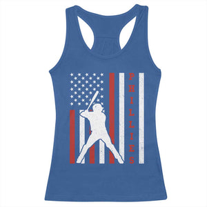 Phillies Baseball Racerback Tank Top Cool Distressed Philadelphia Red October US Flag TS10 Royal Blue Print Your Wear