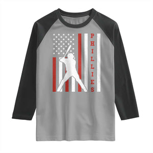 Philly Baseball Raglan Shirt Cool Distressed Philadelphia Red October US Flag TS10 Sport Gray Black Print Your Wear