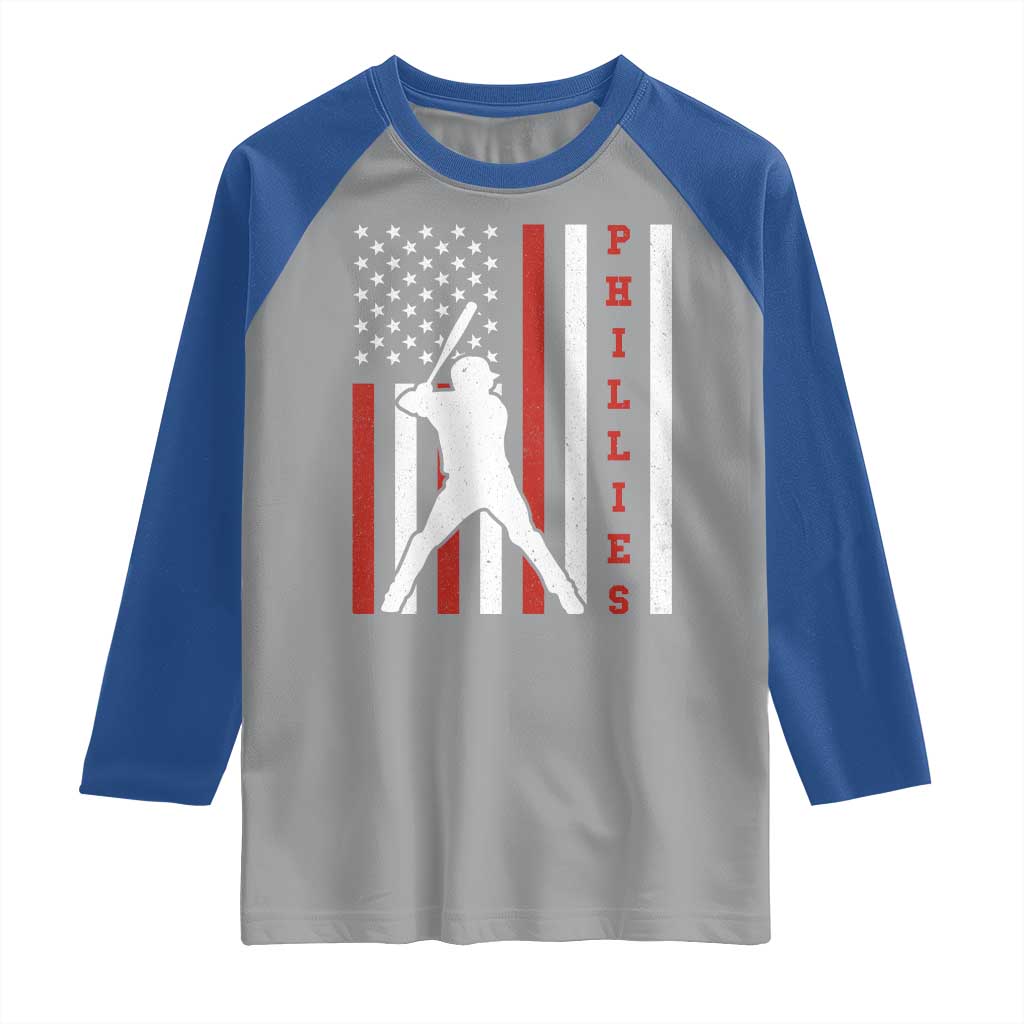 Philly Baseball Raglan Shirt Cool Distressed Philadelphia Red October US Flag TS10 Sport Gray Royal Print Your Wear