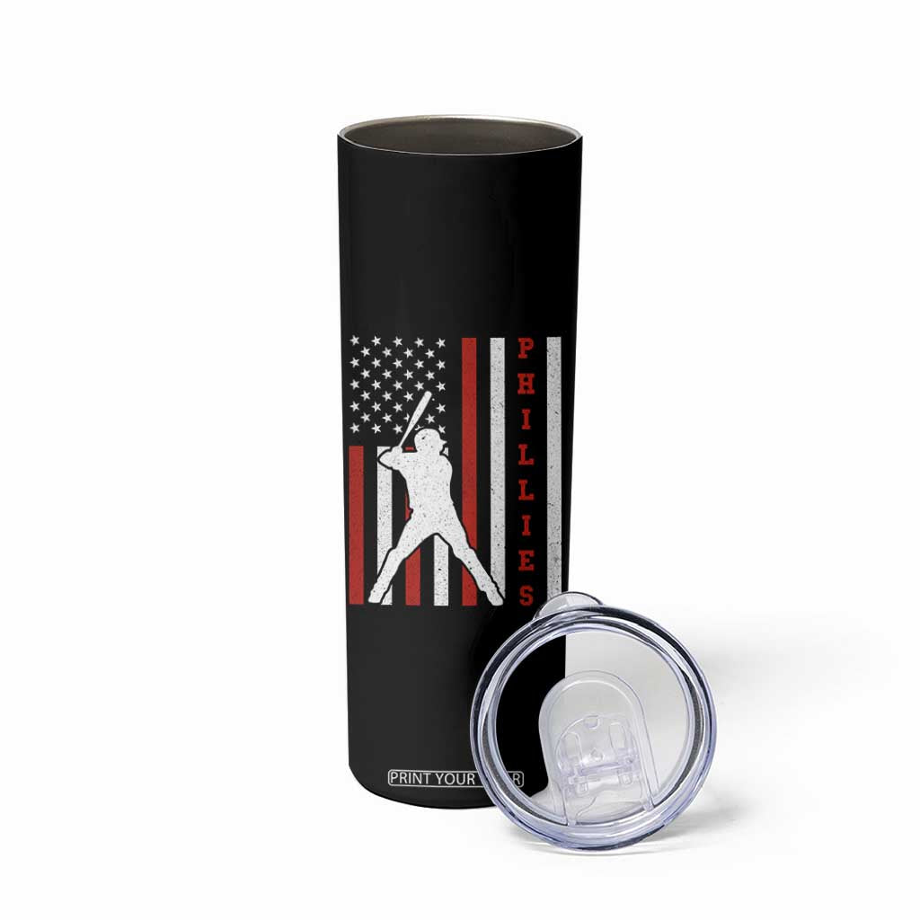 Phillies Baseball Skinny Tumbler Cool Distressed Philadelphia Red October US Flag TS10 Print Your Wear