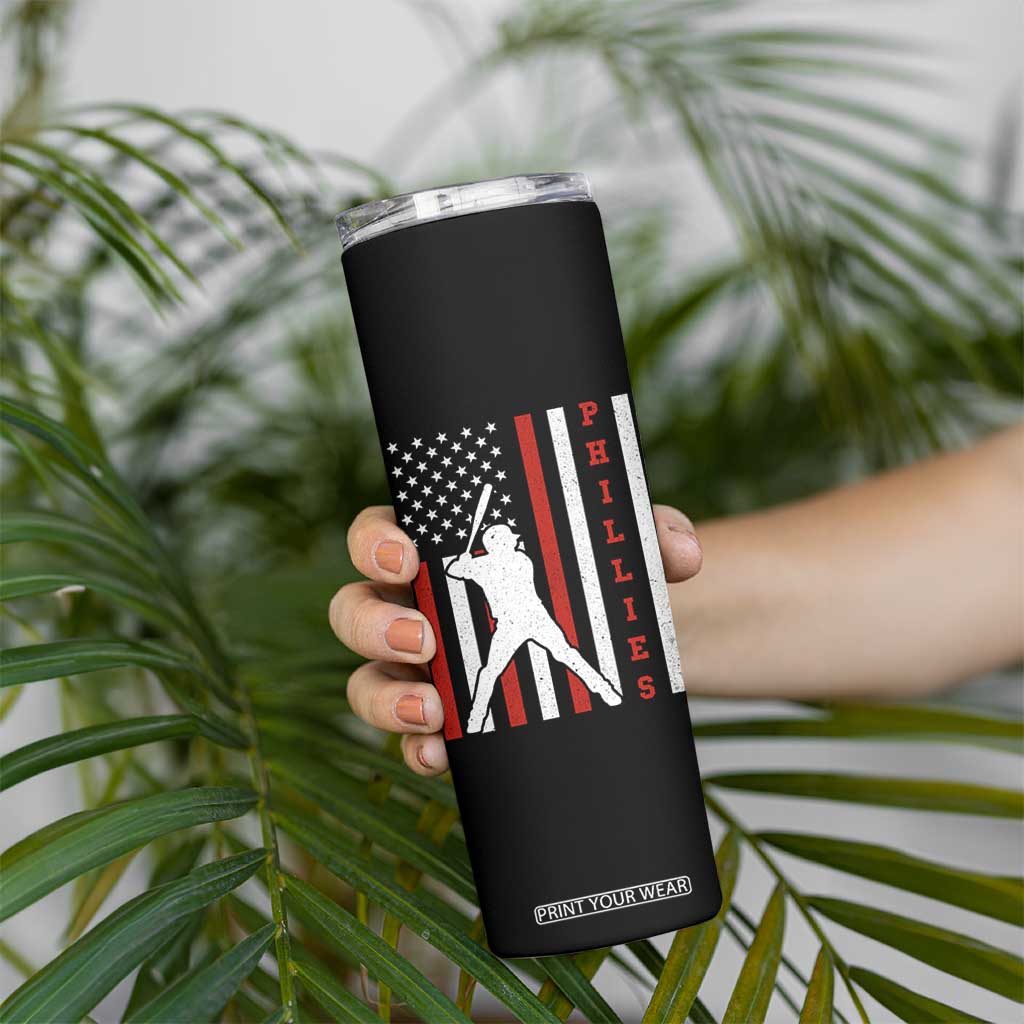 Phillies Baseball Skinny Tumbler Cool Distressed Philadelphia Red October US Flag TS10 Print Your Wear