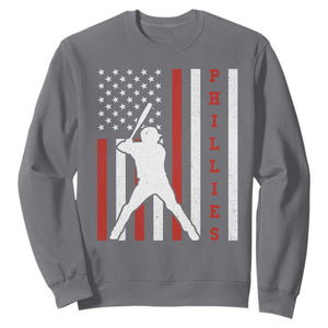 Phillies Baseball Sweatshirt Cool Distressed Philadelphia Red October US Flag TS10 Charcoal Print Your Wear