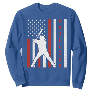 Phillies Baseball Sweatshirt Cool Distressed Philadelphia Red October US Flag TS10 Royal Blue Print Your Wear