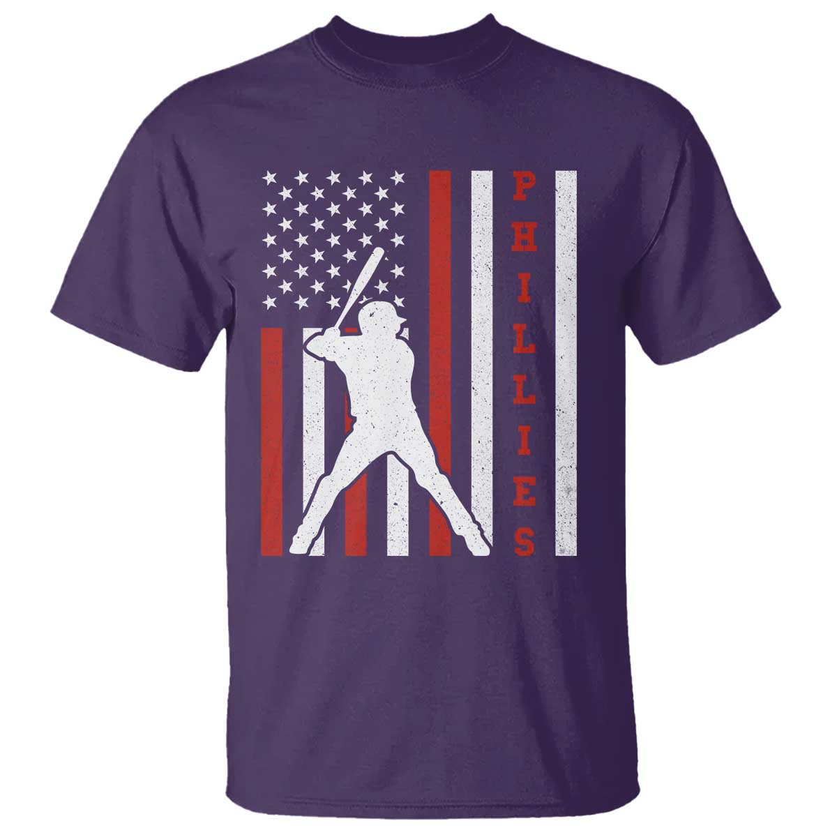 Philly Baseball T Shirt Cool Distressed Philadelphia Red October US Flag TS10 Purple Print Your Wear