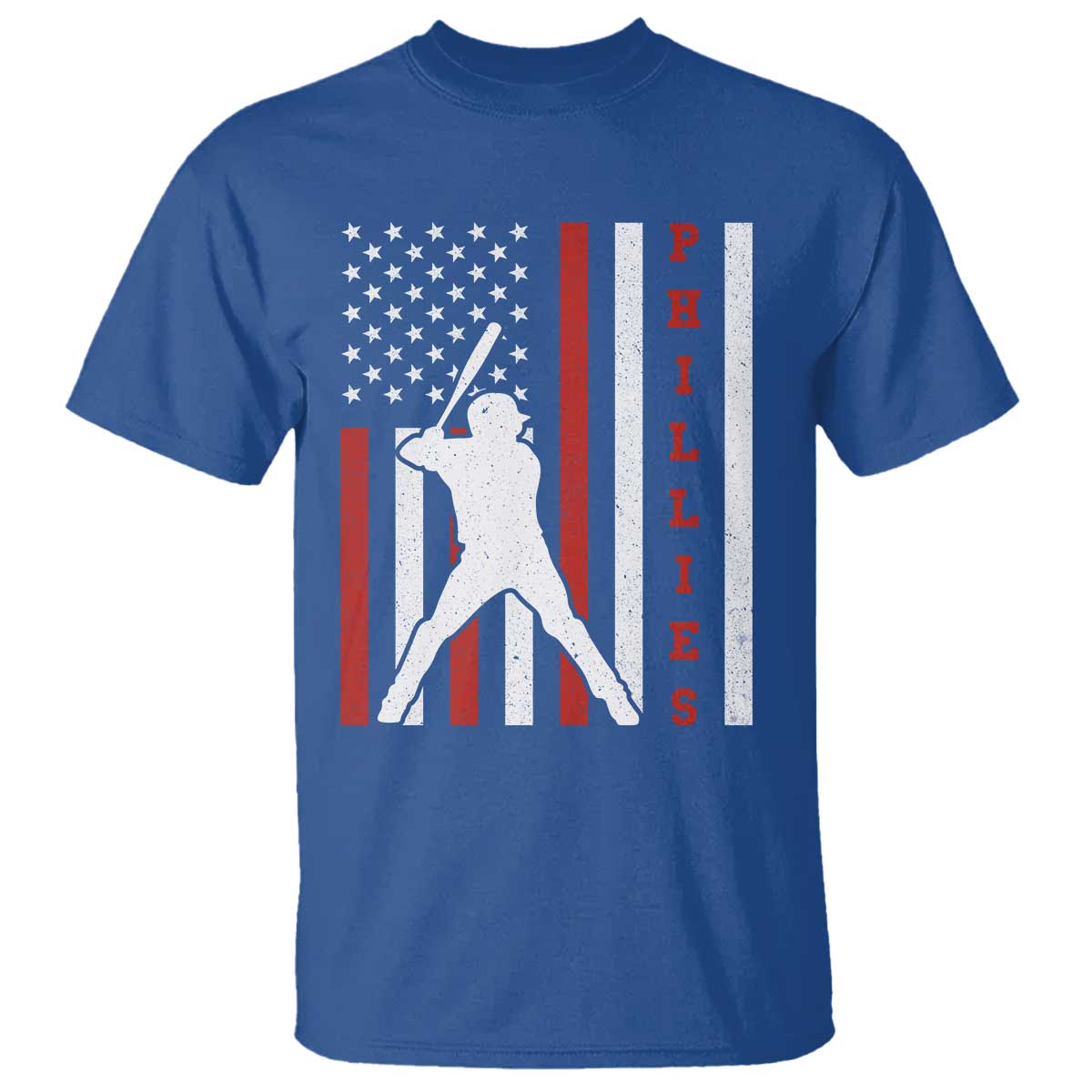 Philly Baseball T Shirt Cool Distressed Philadelphia Red October US Flag TS10 Royal Blue Print Your Wear