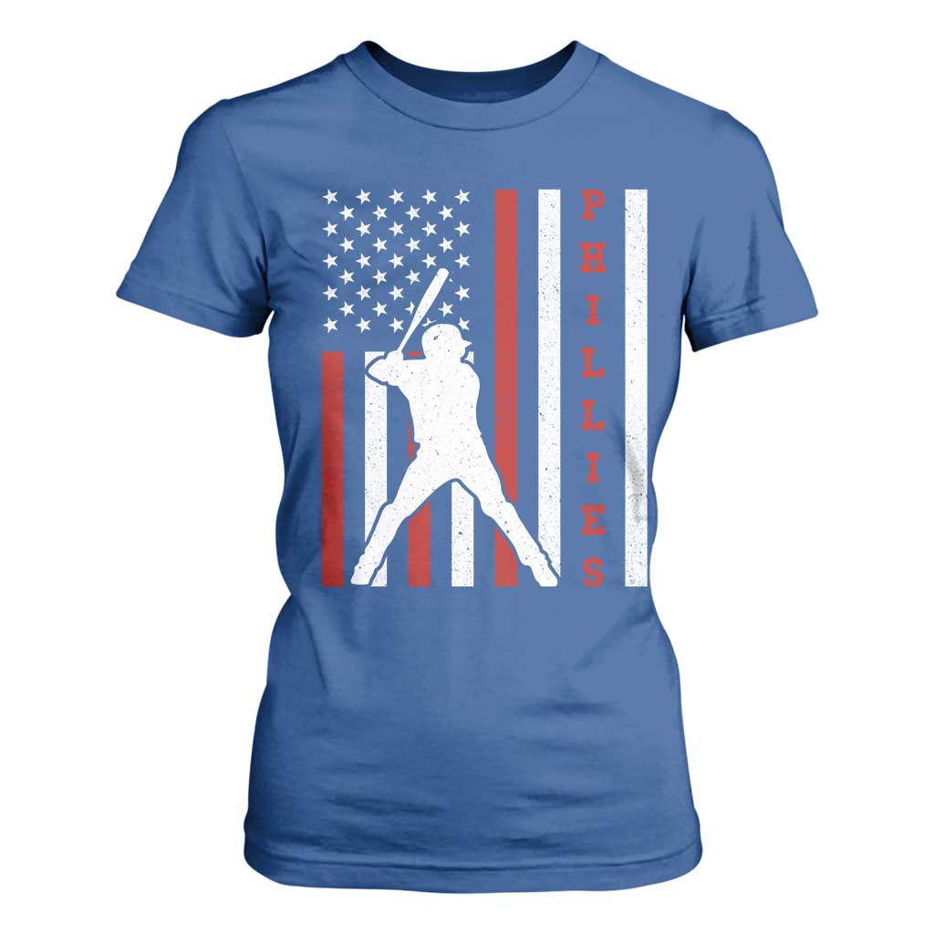 Phillies Baseball T Shirt For Women Cool Distressed Philadelphia Red October US Flag TS10 Royal Blue Print Your Wear