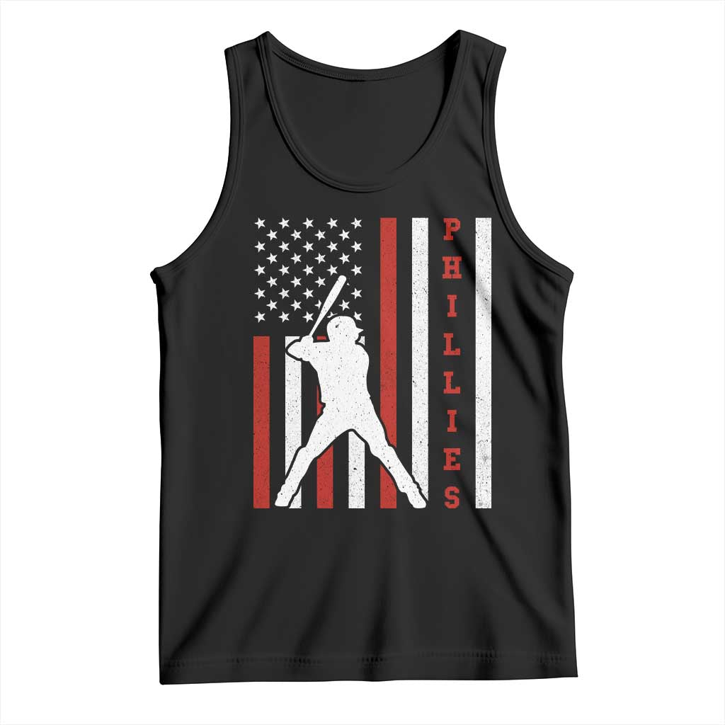 Phillies Baseball Tank Top Cool Distressed Philadelphia Red October US Flag TS10 Black Print Your Wear