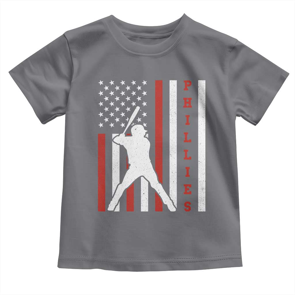 Philly Baseball Toddler T Shirt Cool Distressed Philadelphia Red October US Flag TS10 Charcoal Print Your Wear