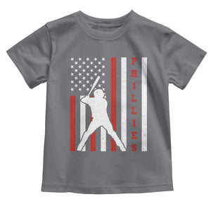 Phillies Baseball Toddler T Shirt Cool Distressed Philadelphia Red October US Flag TS10 Charcoal Print Your Wear