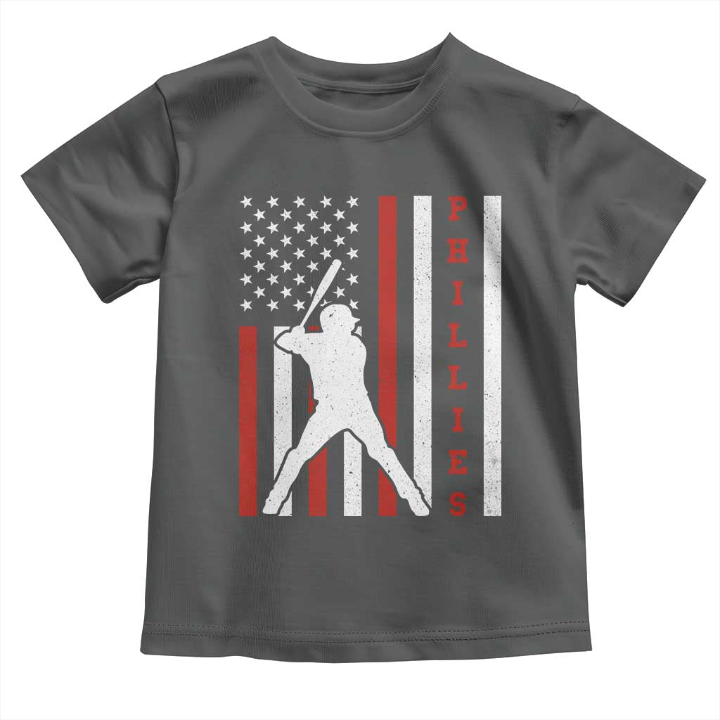 Philly Baseball Toddler T Shirt Cool Distressed Philadelphia Red October US Flag TS10 Dark Heather Print Your Wear