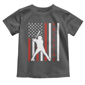 Phillies Baseball Toddler T Shirt Cool Distressed Philadelphia Red October US Flag TS10 Dark Heather Print Your Wear