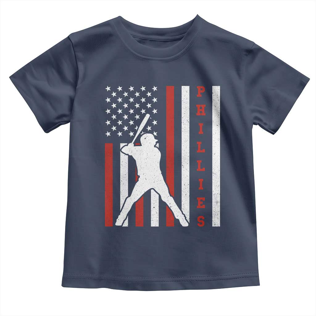 Philly Baseball Toddler T Shirt Cool Distressed Philadelphia Red October US Flag TS10 Navy Print Your Wear