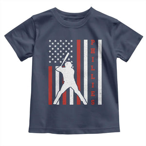 Phillies Baseball Toddler T Shirt Cool Distressed Philadelphia Red October US Flag TS10 Navy Print Your Wear
